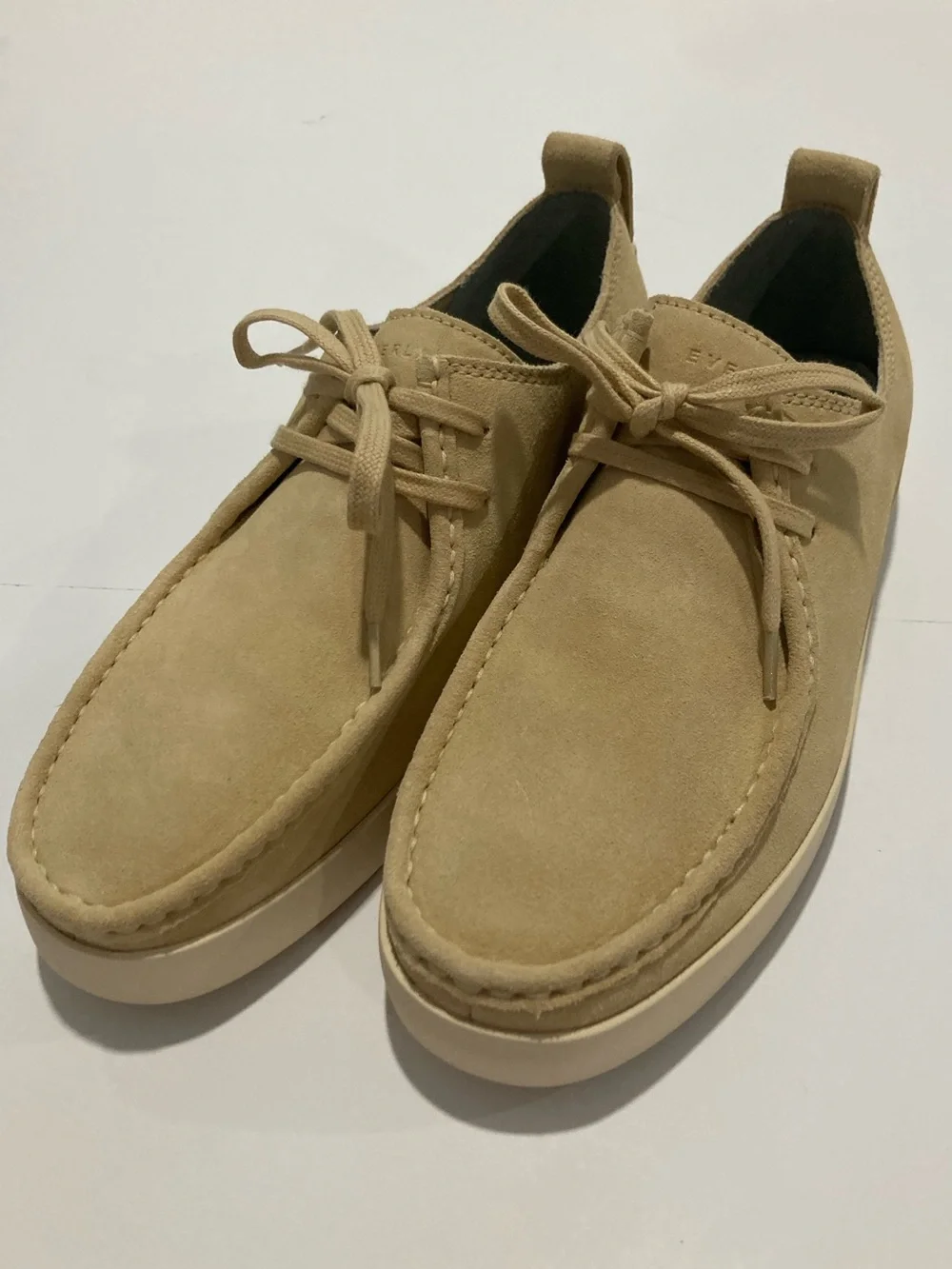 Everlane Desert Shoe Beige Suede Lace Up Wallabee Loafers Mens 7.5